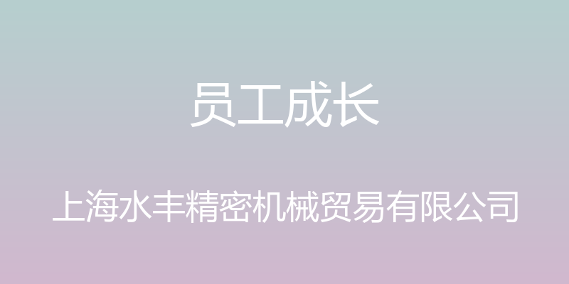 员工成长 - 上海水丰精密机械贸易有限公司